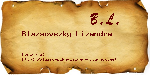Blazsovszky Lizandra névjegykártya